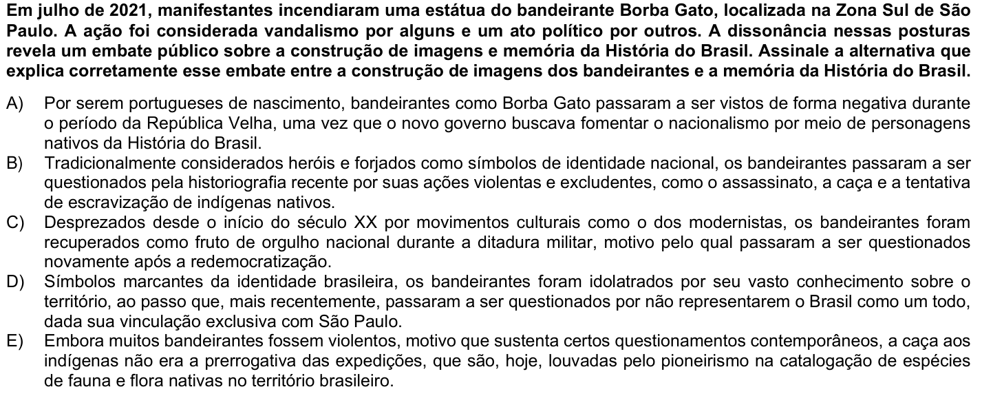 Questão 49 no caderno 1ª fase da UFPR 2025