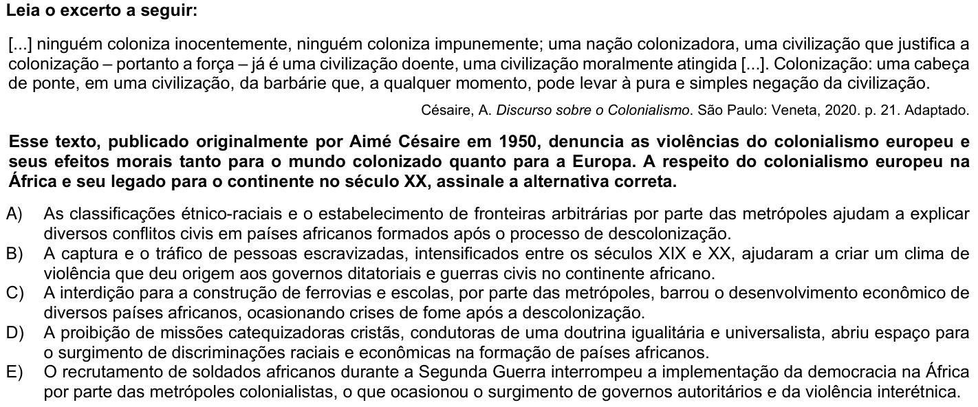 Questão 53 no caderno 1ª fase da UFPR 2025