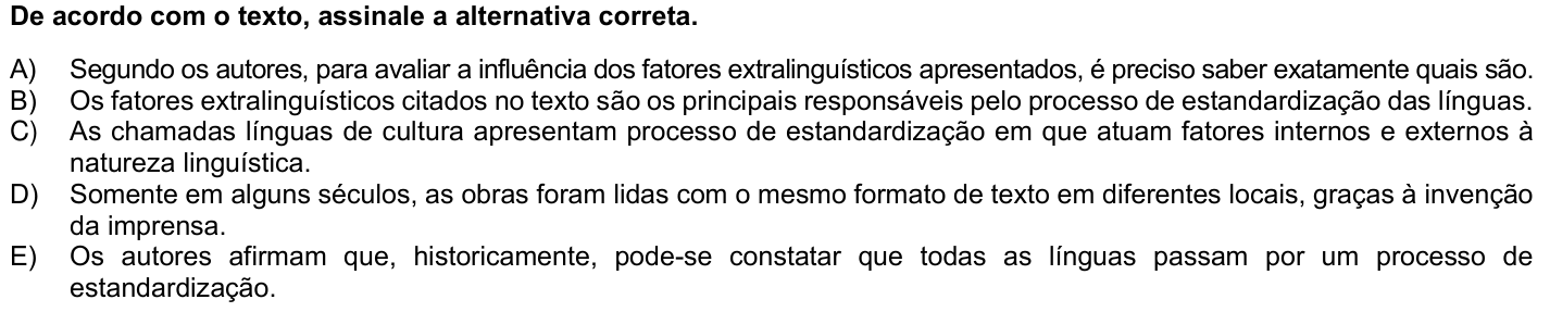 Questão 64 no caderno 1ª fase da UFPR 2025