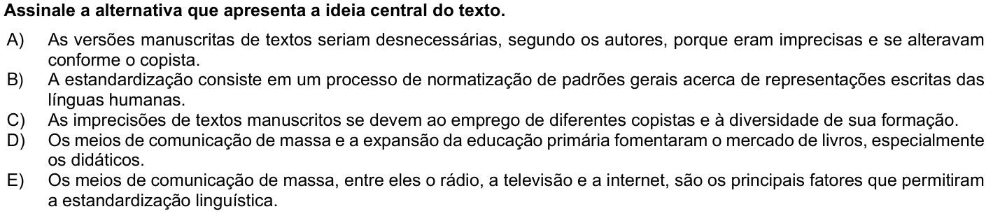 Questão 65 no caderno 1ª fase da UFPR 2025