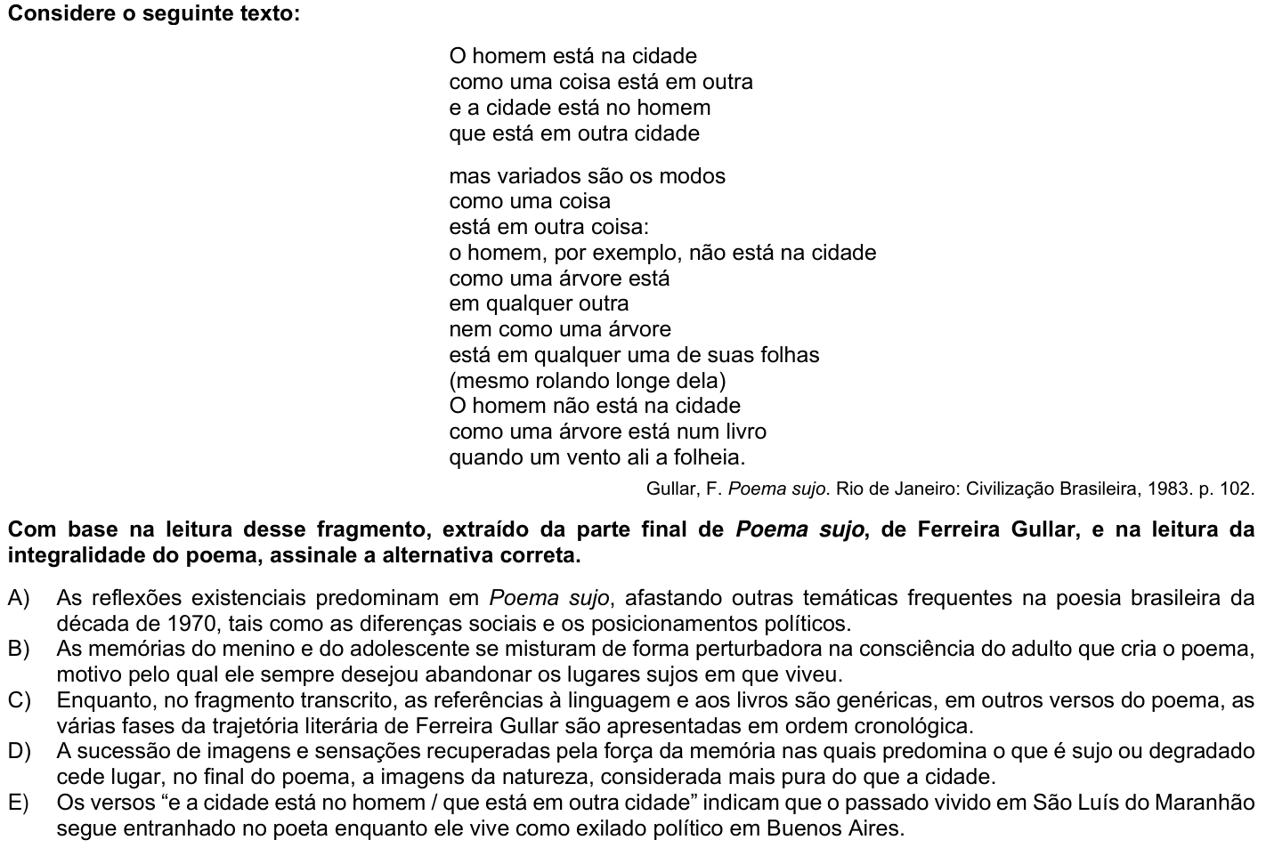 Questão 67 no caderno 1ª fase da UFPR 2025