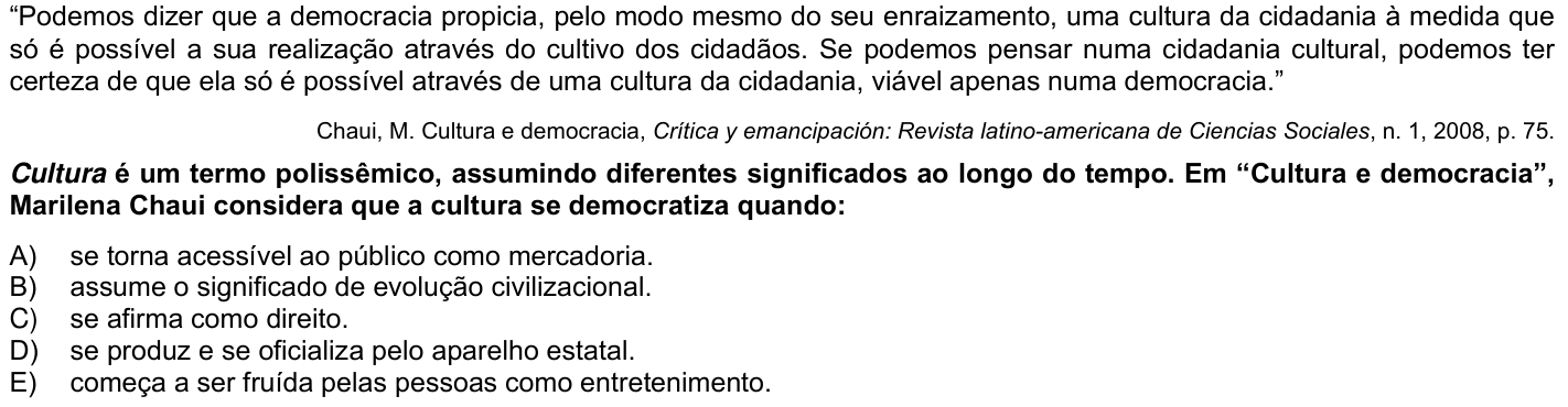 Questão 74 no caderno 1ª fase da UFPR 2025