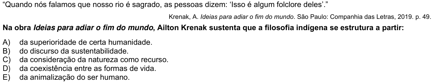 Questão 75 no caderno 1ª fase da UFPR 2025