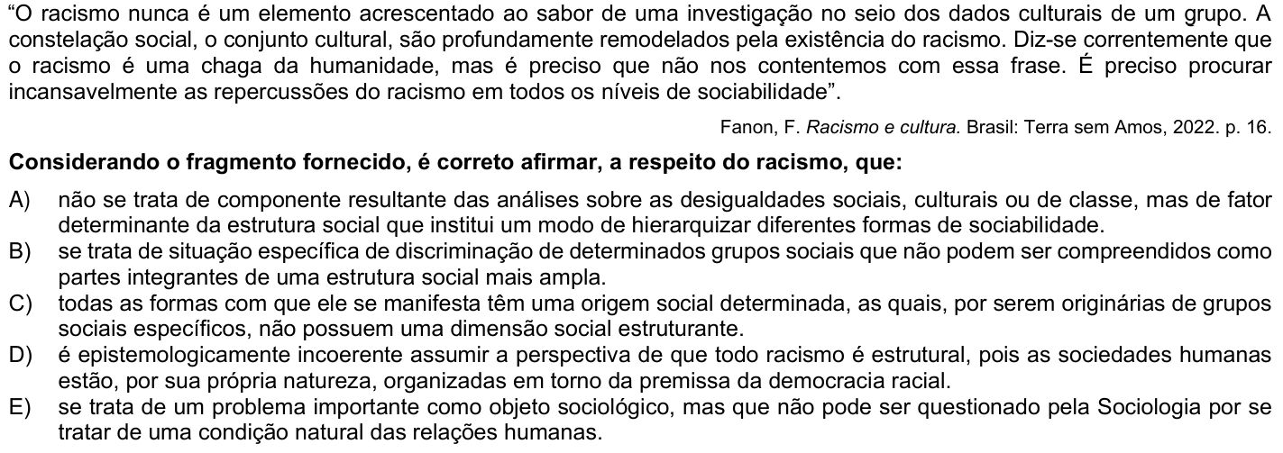 Questão 82 no caderno 1ª fase da UFPR 2025