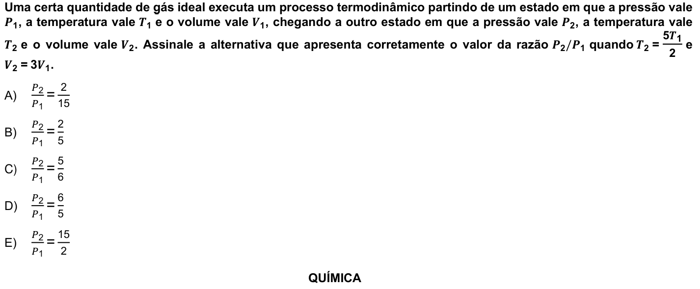 Questão 18 no caderno 1ª fase da UFPR 2026