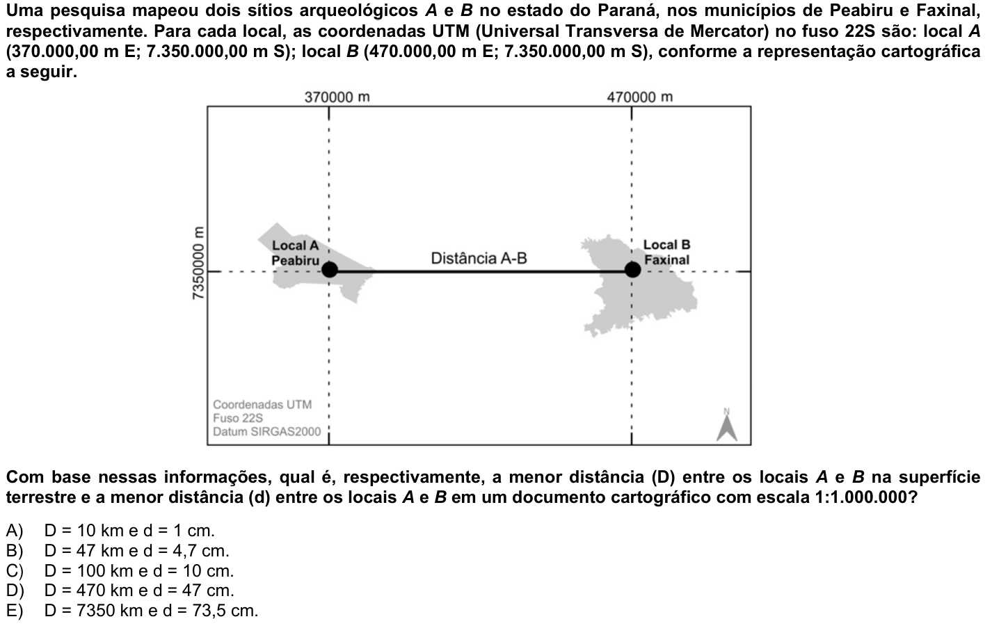 Questão 44 no caderno 1ª fase da UFPR 2026
