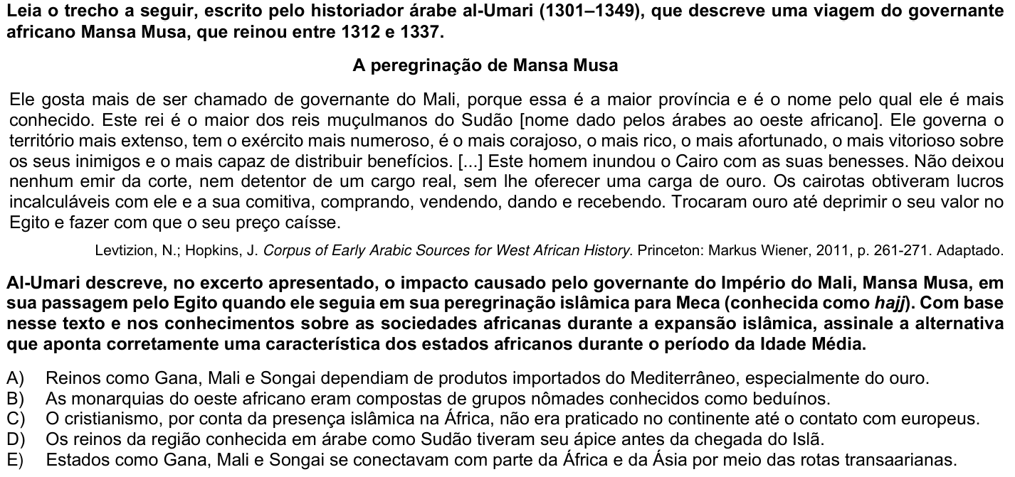 Questão 47 no caderno 1ª fase da UFPR 2026
