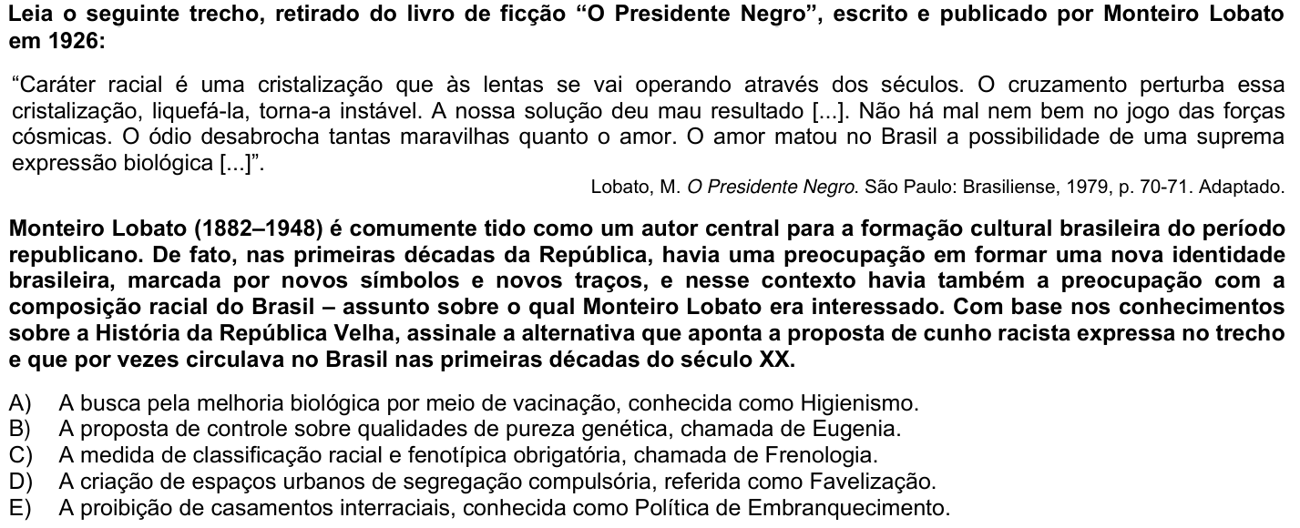 Questão 52 no caderno 1ª fase da UFPR 2026