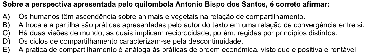 Questão 55 no caderno 1ª fase da UFPR 2026
