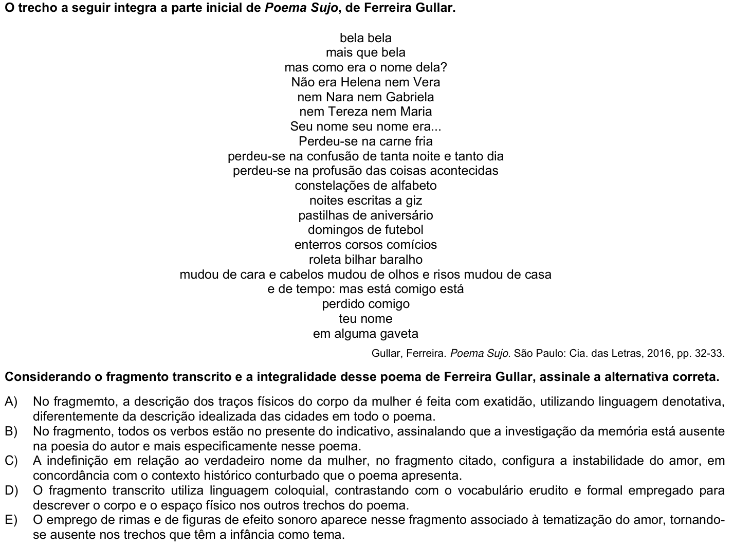 Questão 69 no caderno 1ª fase da UFPR 2026