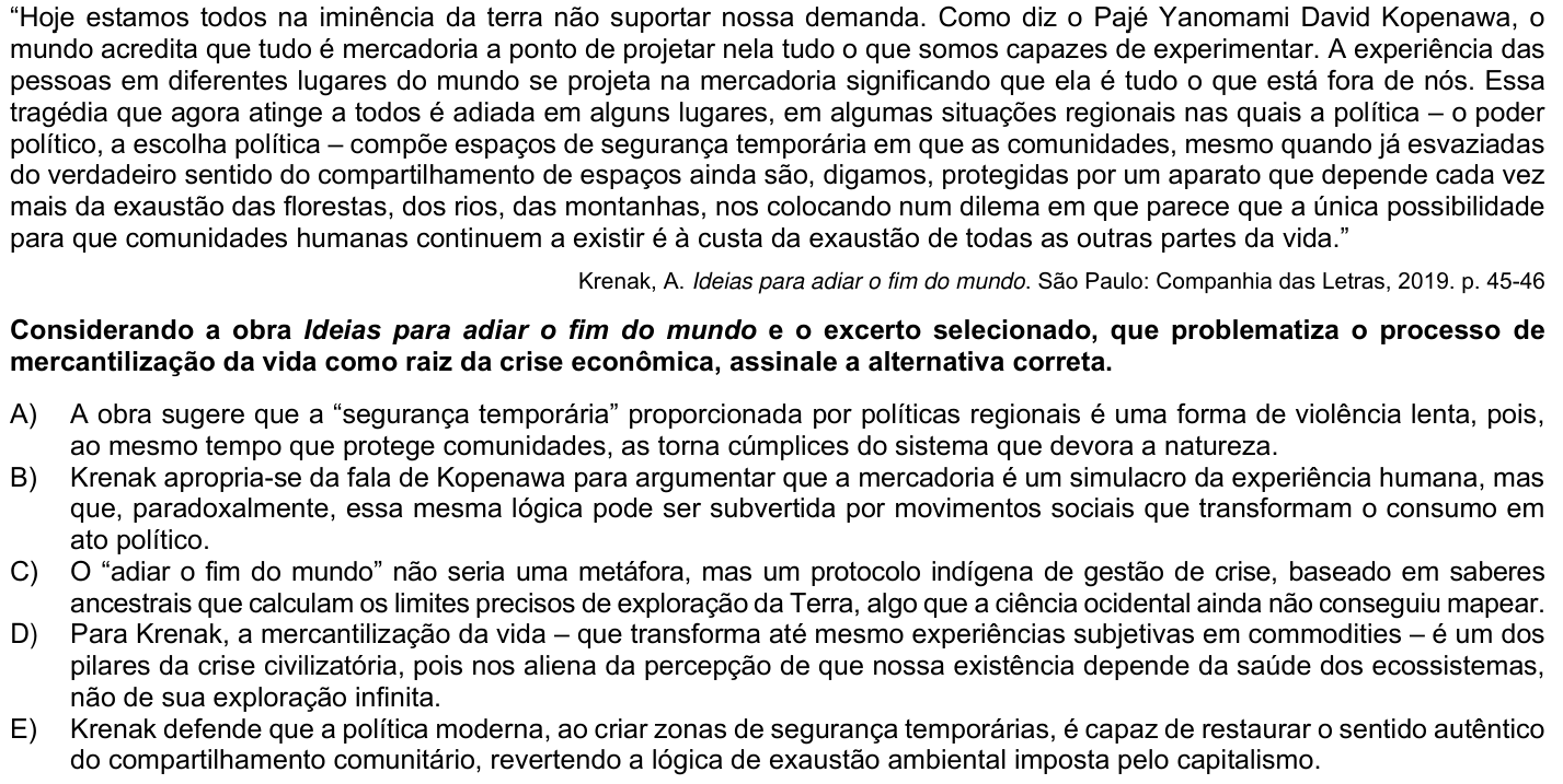 Questão 78 no caderno 1ª fase da UFPR 2026