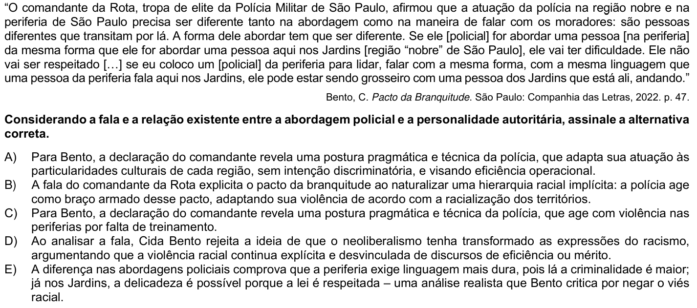 Questão 79 no caderno 1ª fase da UFPR 2026