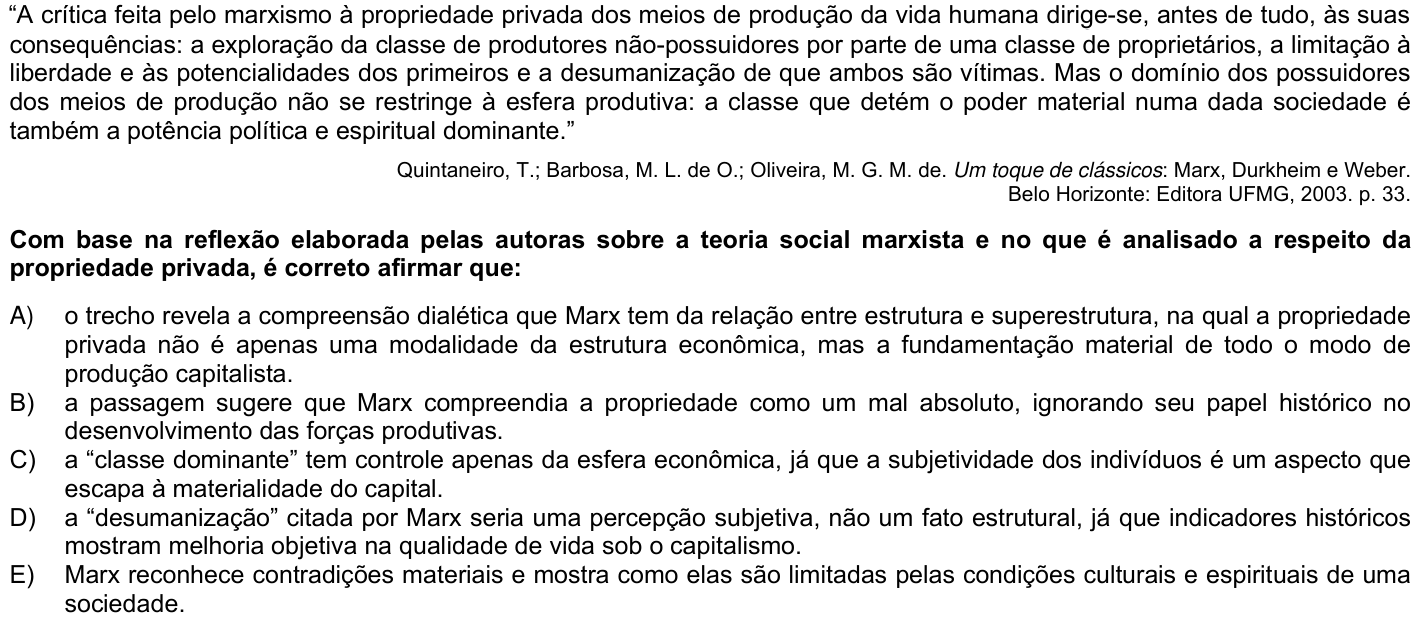 Questão 81 no caderno 1ª fase da UFPR 2026