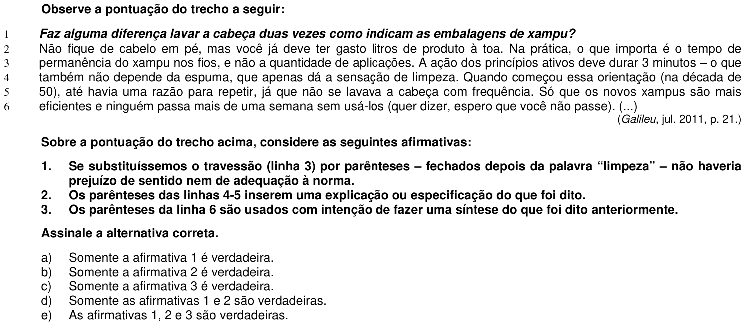 Questão 38 no caderno 1ª fase da UFPR 2012