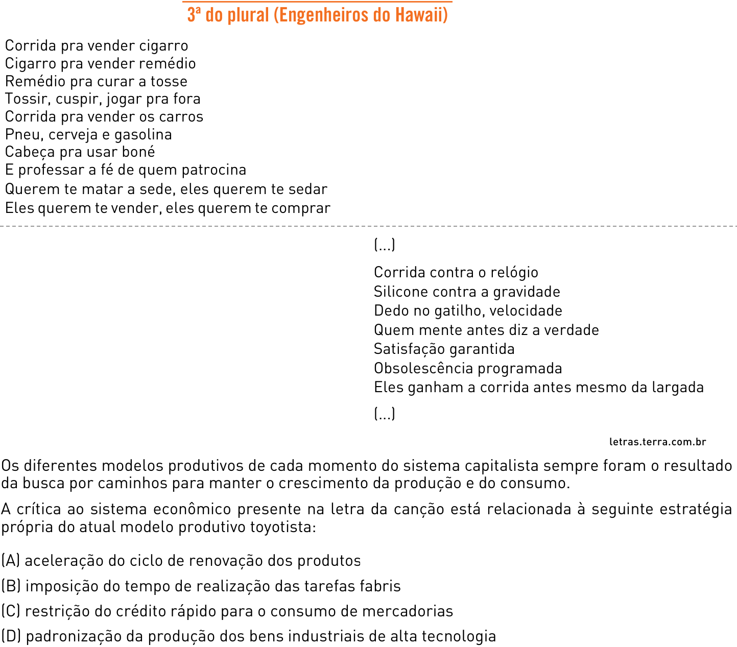 Questão 50 no caderno 1º Exame de Qualificação da UERJ 2013