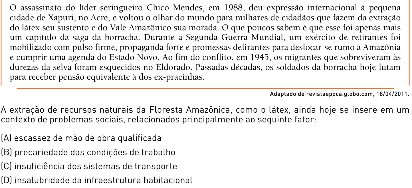 Questão 59 no caderno 2º Exame de Qualificação da UERJ 2013