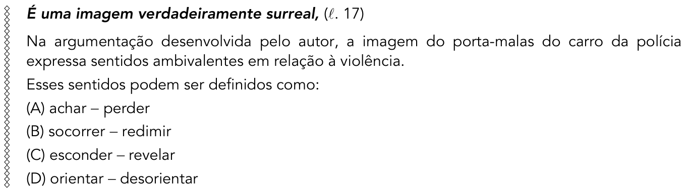 Questão 6 no caderno 1º Exame de Qualificação da UERJ 2015
