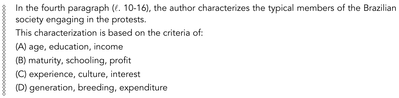 Questão 19 no caderno 1º Exame de Qualificação da UERJ 2015