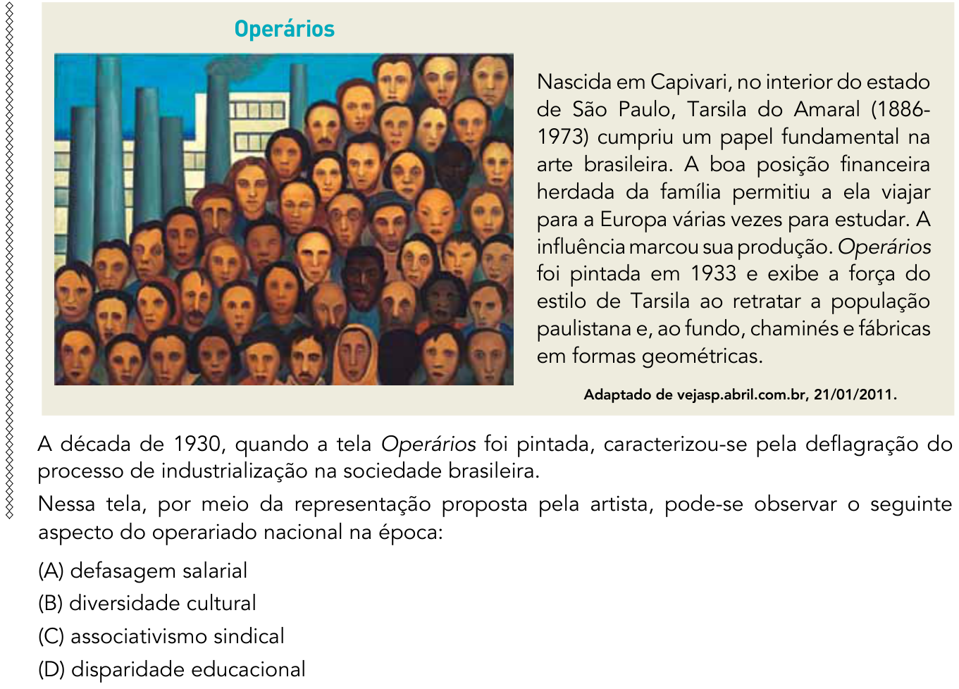 Questão 48 no caderno 1º Exame de Qualificação da UERJ 2015