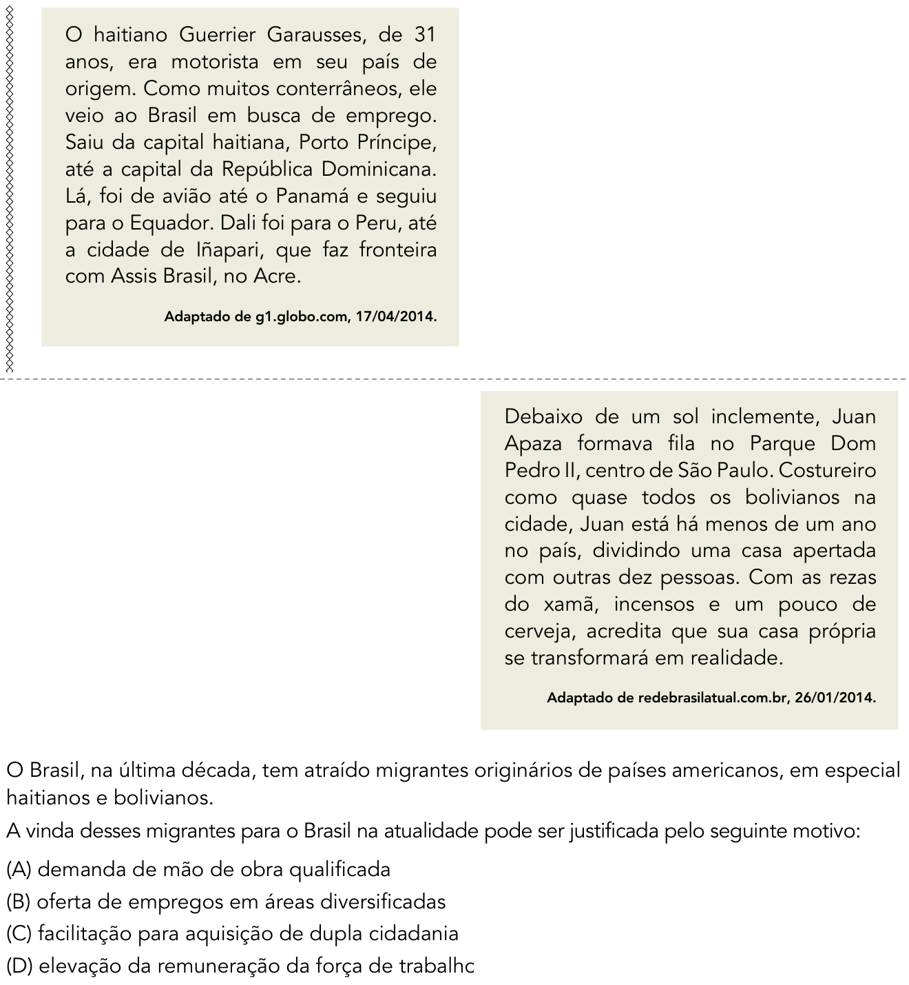Questão 56 no caderno 2º Exame de Qualificação da UERJ 2015