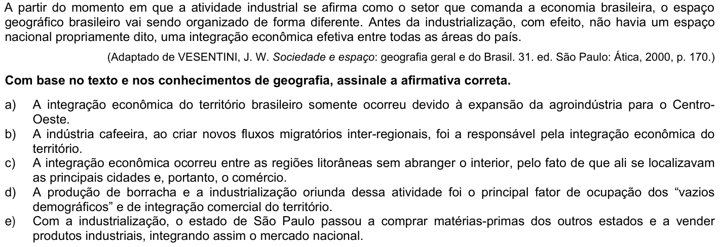 Questão 3 no caderno 1ª fase da UFPR 2010