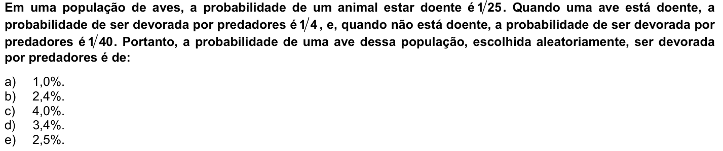 Questão 13 no caderno 1ª fase da UFPR 2010