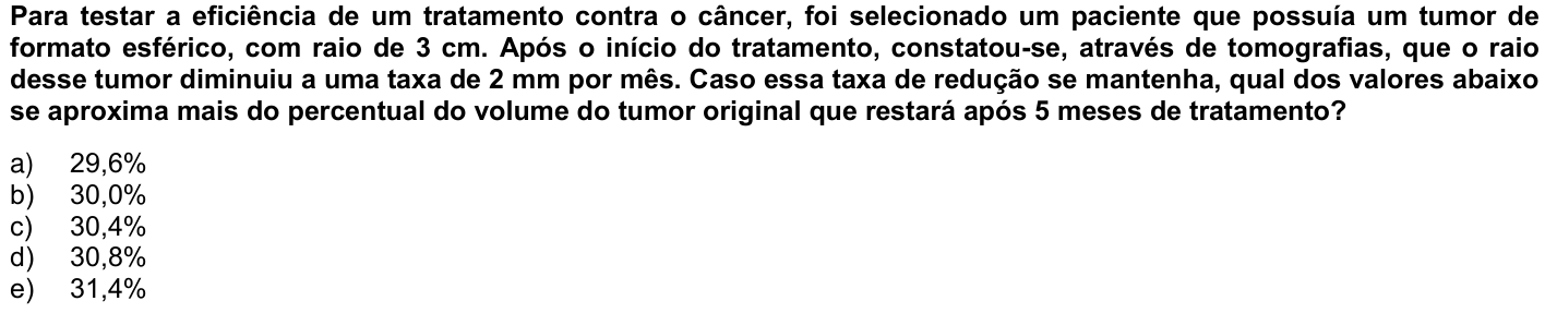 Questão 15 no caderno 1ª fase da UFPR 2010