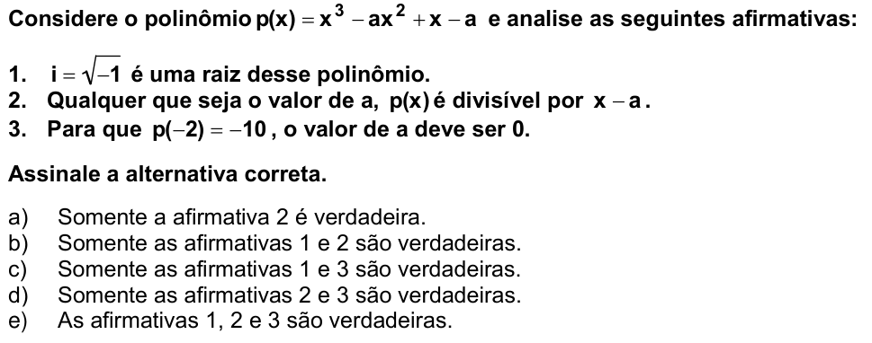 Questão 17 no caderno 1ª fase da UFPR 2010
