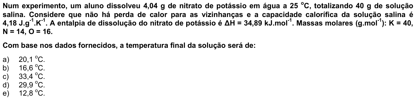 Questão 34 no caderno 1ª fase da UFPR 2010