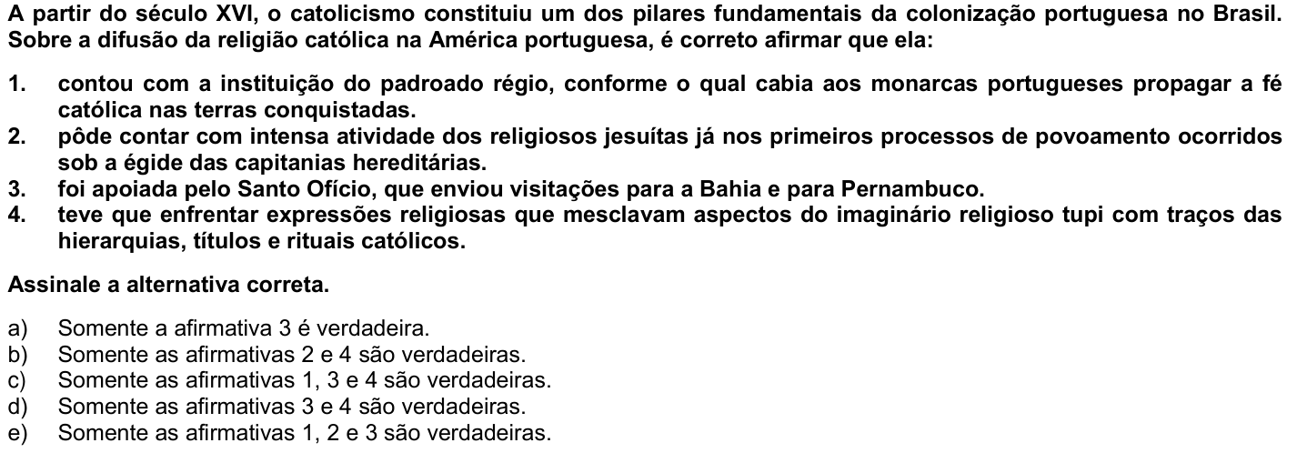 Questão 38 no caderno 1ª fase da UFPR 2010