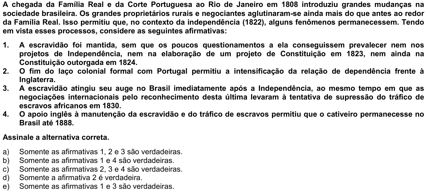 Questão 45 no caderno 1ª fase da UFPR 2010