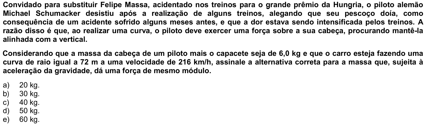 Questão 47 no caderno 1ª fase da UFPR 2010