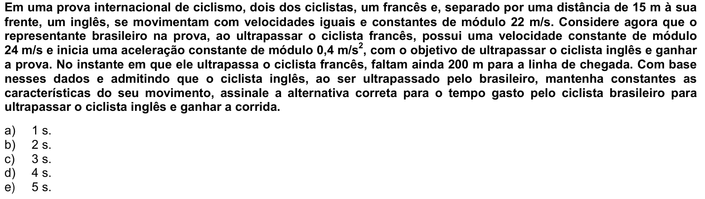 Questão 51 no caderno 1ª fase da UFPR 2010