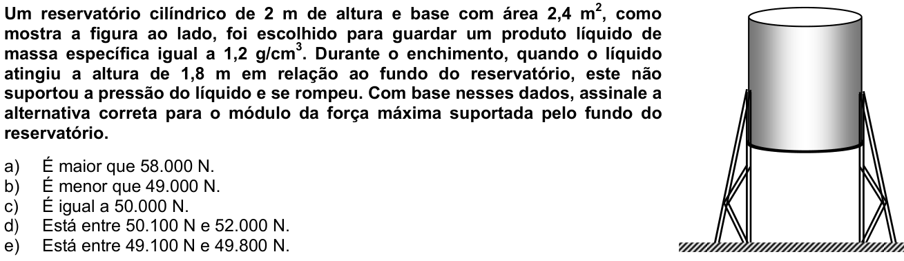 Questão 52 no caderno 1ª fase da UFPR 2010