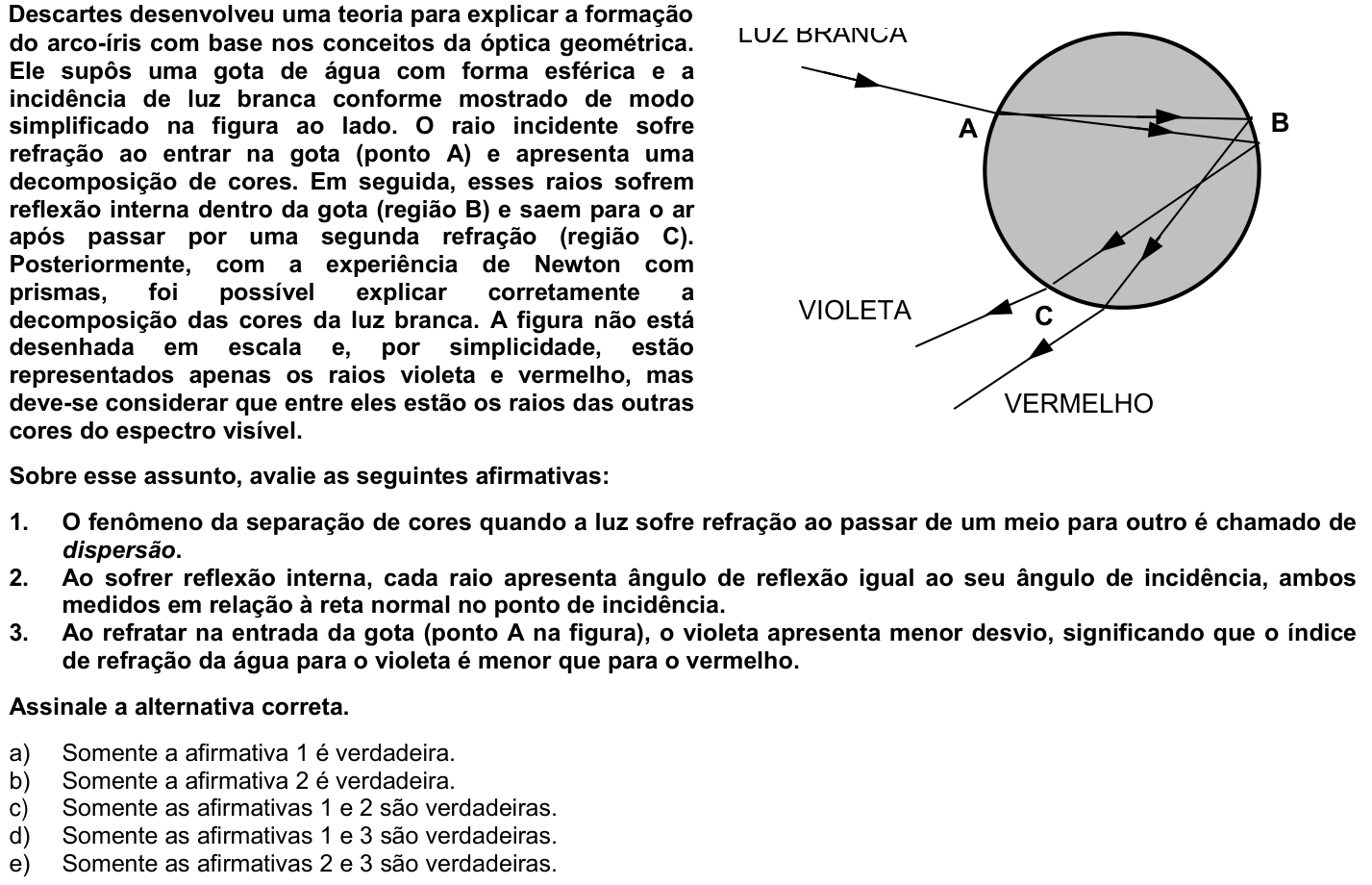 Questão 54 no caderno 1ª fase da UFPR 2010