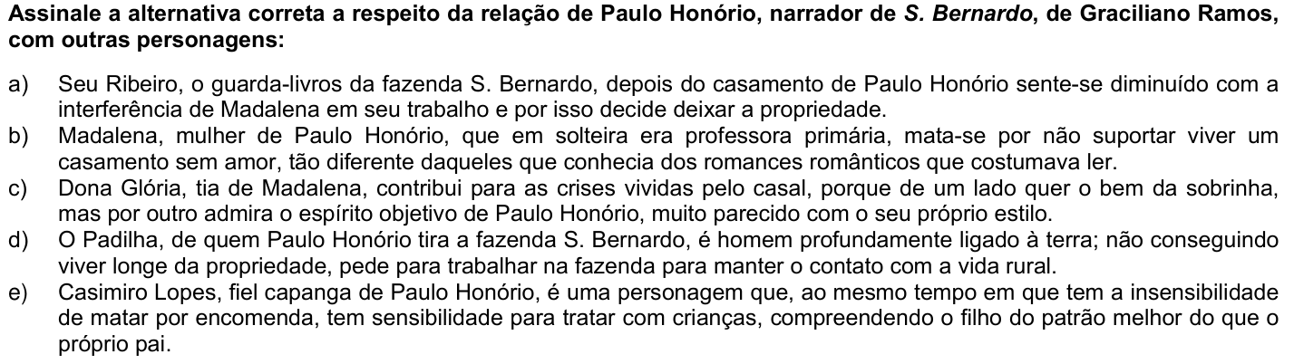 Questão 69 no caderno 1ª fase da UFPR 2010