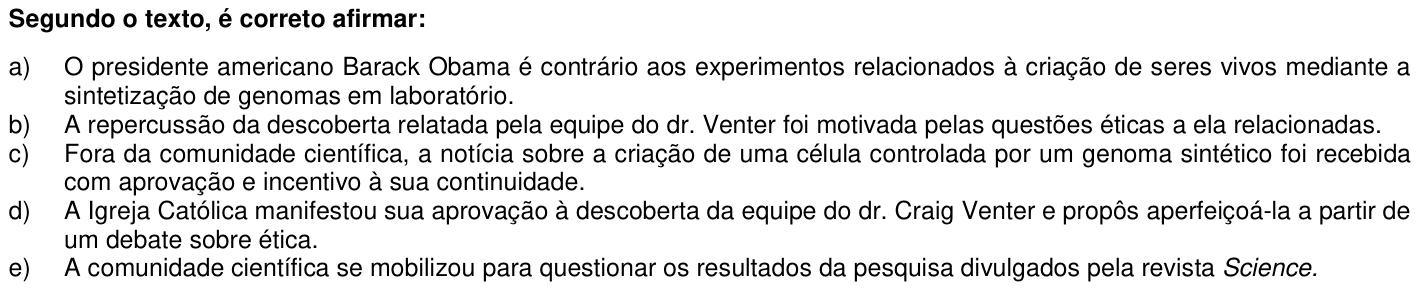 Questão 8 no caderno 1ª fase da UFPR 2011