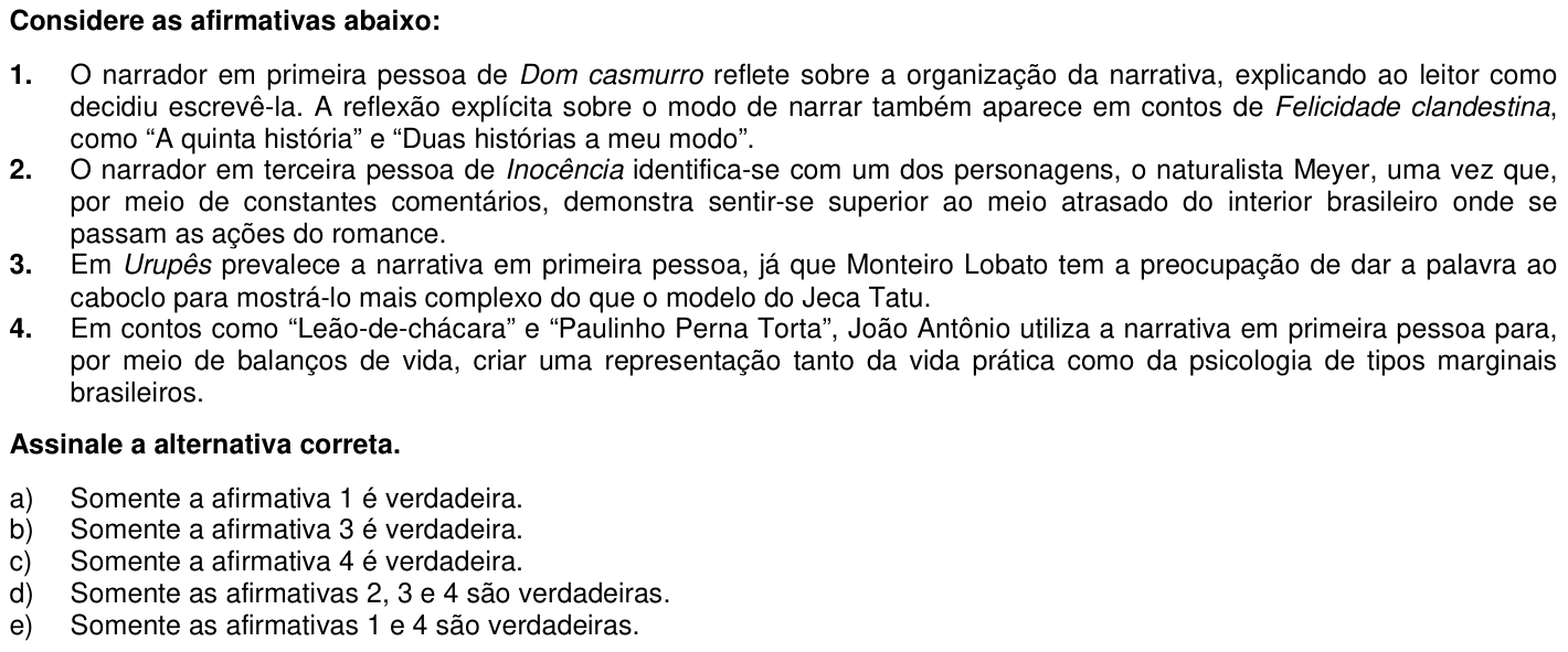Questão 18 no caderno 1ª fase da UFPR 2011