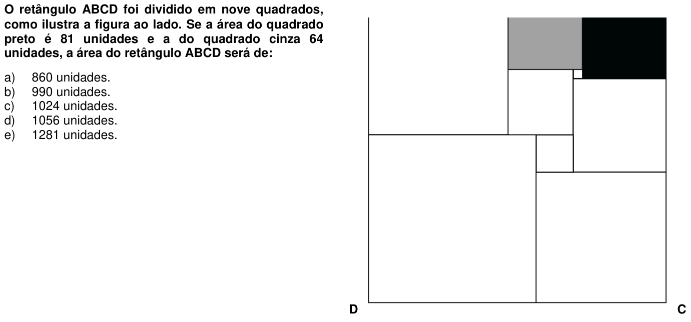 Questão 21 no caderno 1ª fase da UFPR 2011