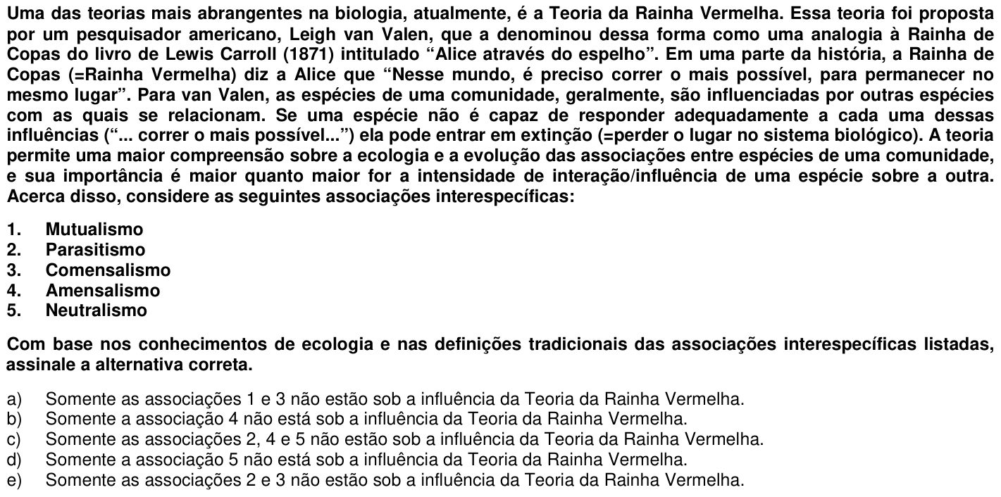 Questão 34 no caderno 1ª fase da UFPR 2011