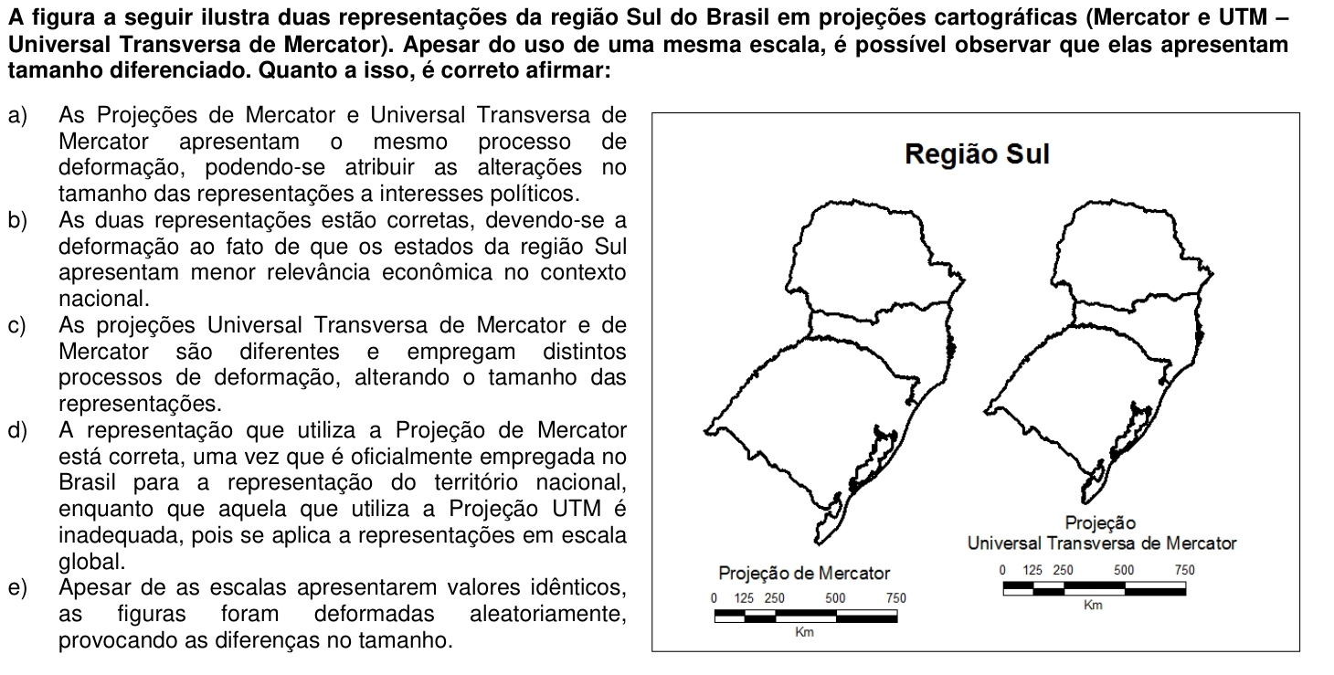 Questão 37 no caderno 1ª fase da UFPR 2011