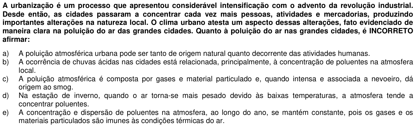 Questão 40 no caderno 1ª fase da UFPR 2011