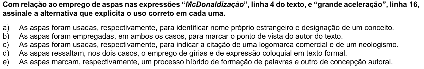 Questão 5 no caderno 1ª fase · Inglês da UFPR 2021