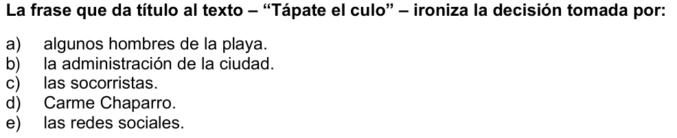 Questão 2 no caderno 1ª fase · Espanhol da UFPR 2021