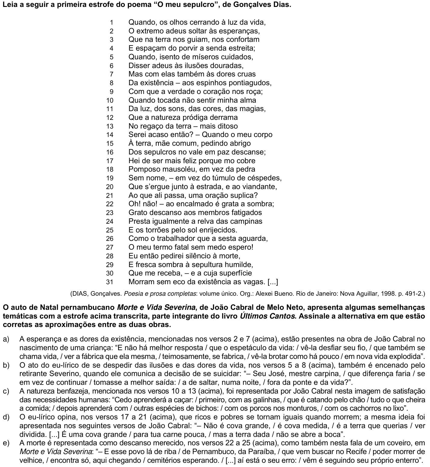 Questão 37 no caderno Fase única da UFPR 2022