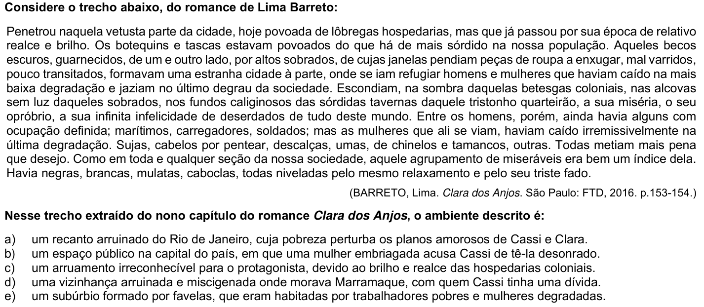 Questão 39 no caderno Fase única da UFPR 2022