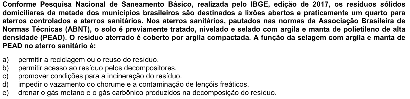 Questão 45 no caderno Fase única da UFPR 2022