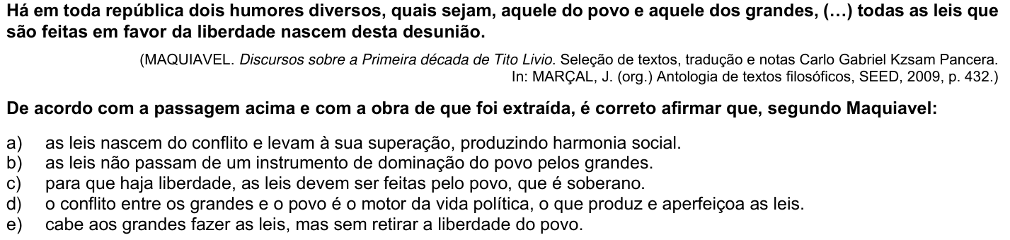 Questão 47 no caderno Fase única da UFPR 2022