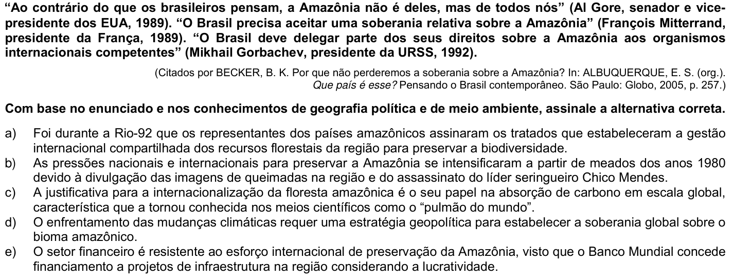 Questão 52 no caderno Fase única da UFPR 2022