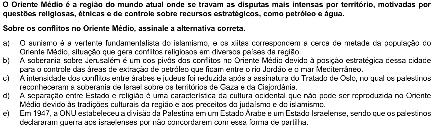 Questão 55 no caderno Fase única da UFPR 2022